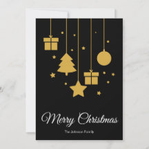 Merry Christmas Black Christmas Card