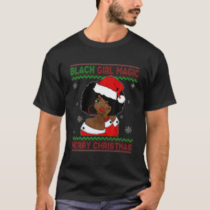 Merry Christmas Black Girl Magic Xmas African Amer T-Shirt