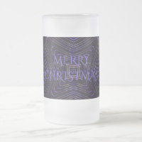 Merry Christmas Black Purple Kaleidoscope Design