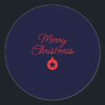 Merry Christmas Black Rock Blue Classical Unique Classic Round Sticker<br><div class="desc">Specific,  plain,  eyecatching template at affordable price. Choose from variety of different card designs,  types and fonts.</div>