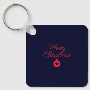 Merry Christmas Black Rock Blue Classical Unique Key Ring