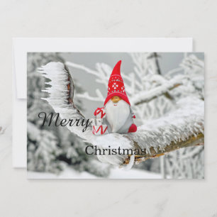 Merry Christmas Black Text Snowman Holiday Card