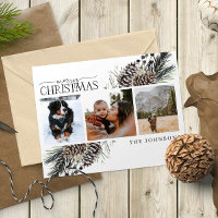Merry Christmas Black Winter Pinecone Botanical Ho
