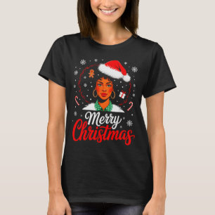 Merry Christmas Black Women African American Xmas  T-Shirt