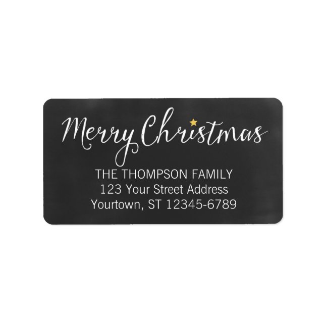 Merry Christmas Blackboard address labels (Front)