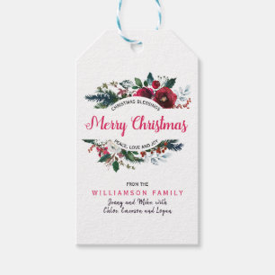 Merry Christmas Blessings Peace, Love and Joy Gift Tags