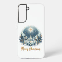 Merry Christmas blue and gold