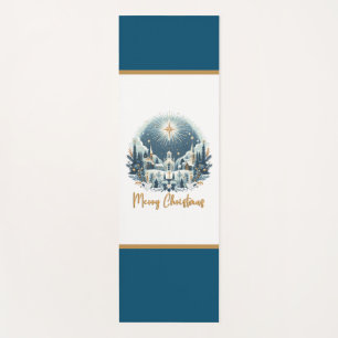 Merry Christmas blue and gold  Yoga Mat