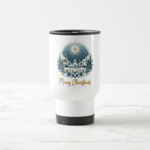 Merry Christmas Blue & Gold Mug