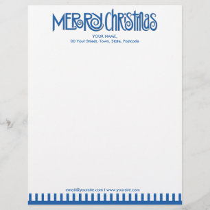 Merry Christmas blue Letterhead
