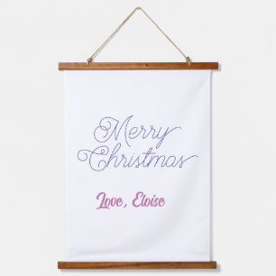 merry christmas blue name love simple blue purple hanging tapestry