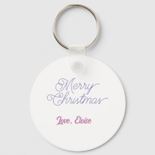 merry christmas blue name love simple blue purple key ring
