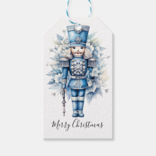 Merry Christmas Blue Nutcracker Gift Tags