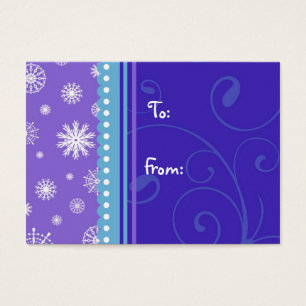 Merry Christmas Blue Purple Snowflakes Gift Tags