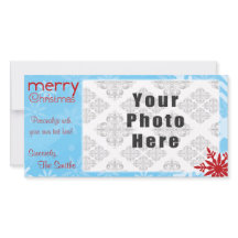 Merry Christmas Blue/Red Snowflake theme