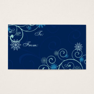 Merry Christmas Blue Snowflakes Gift Tags