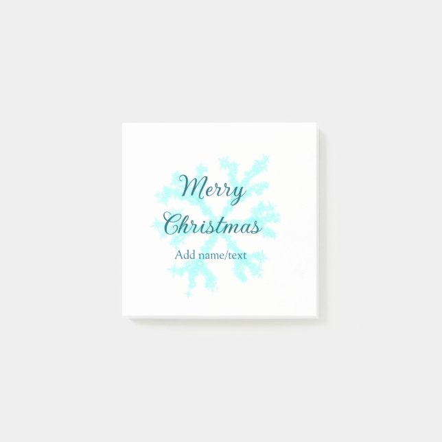 Merry Christmas blue snowflakes glitter sparkle na Post-it Notes (Front)