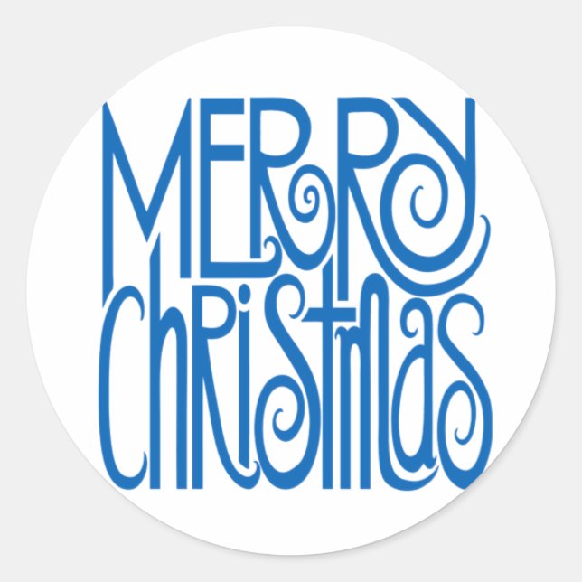 Merry Christmas blue Sticker (Front)