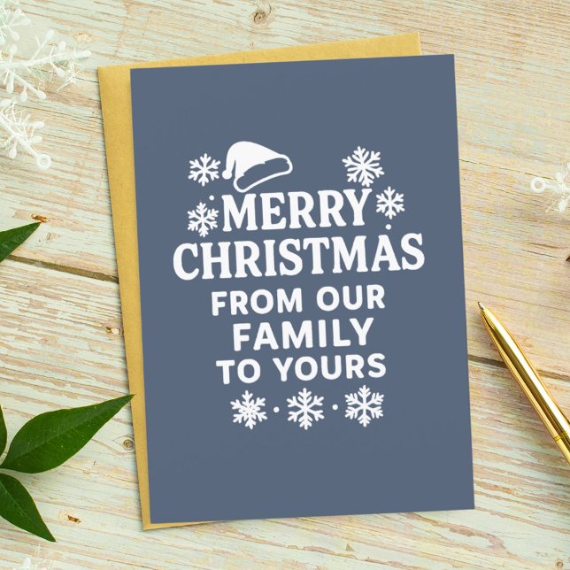 Merry Christmas blue white photo card (Creator Uploaded)