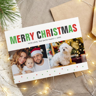 "Merry Christmas" Bold and Colourful Holiday Card