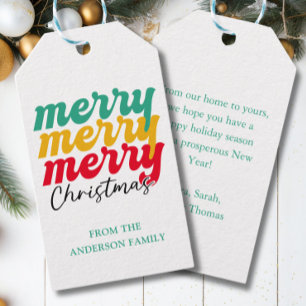 Merry Christmas! Bold Typography Gift Tags