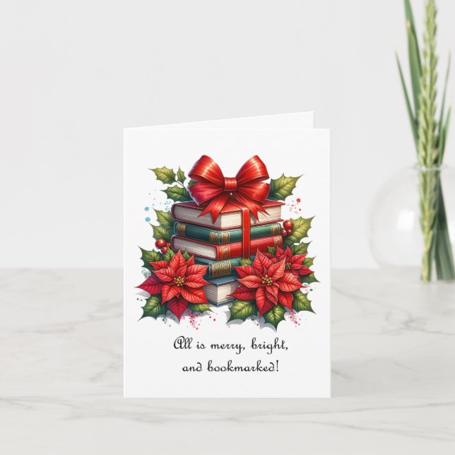 Merry Christmas Book Lover Card (Front)