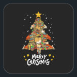Merry Christmas Books Christmas Tree Light Reading Square Sticker<br><div class="desc">This is a great gift for your family,  friends during Hanukkah holiday. They will be happy to receive this gift from you during Hanukkah holiday.</div>