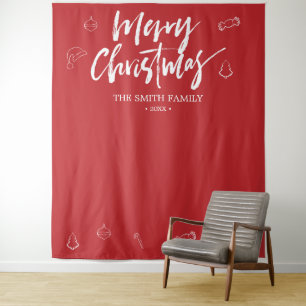 Merry Christmas  Booth Prop Photo Backdrop Tapestry