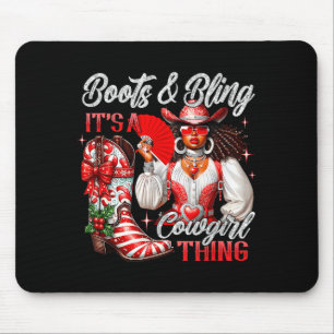 Merry Christmas Boots & Bling Its A Cowgirl Th Mouse Mat
