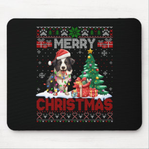 Merry Christmas Border Collie Dog Lovers Ugly Xmas Mouse Mat