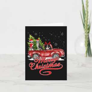 Merry Christmas Border Collie Dogs Santa Reindeer  Card