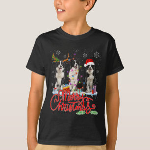 Merry Christmas Border Collie Santa Reindeer Light T-Shirt