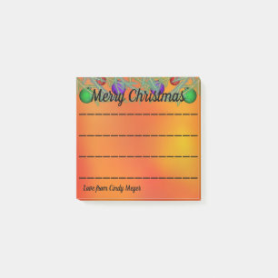 Merry Christmas Border Pine Branches Lined Paper Post-it Notes
