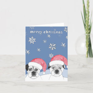 Merry Christmas Border Terriers Snow Holiday Card