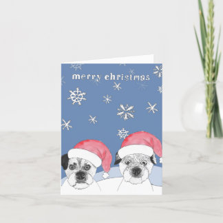 Merry Christmas Border Terriers Snow Holiday Card