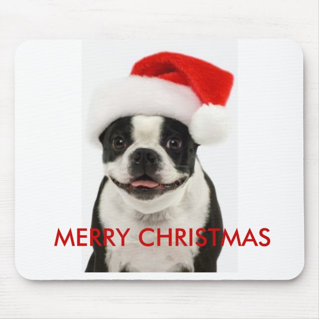 Merry Christmas Boston Santa Mousepad (Front)