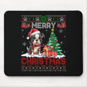 Merry Christmas Boston Terrier Dog Lovers Ugly Xma Mouse Mat