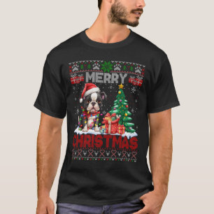 Merry Christmas Boston Terrier Dog Lovers Ugly Xma T-Shirt