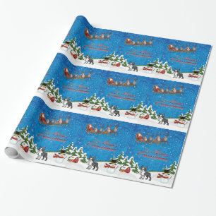 Merry Christmas Boston Terrier Wrapping Paper