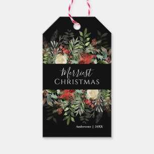 Merry Christmas   Botanical Rustic  Gift Tags