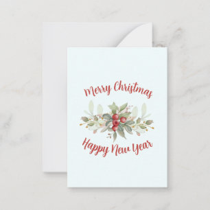 Merry Christmas Bouquet Cranberry Red Script Card