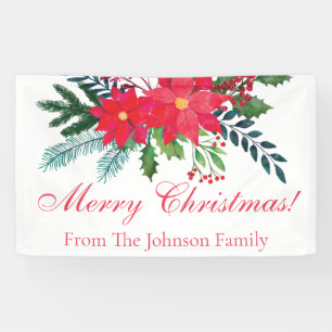 Merry Christmas Bouquet Custom Family Banner