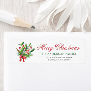Merry Christmas bouquet red green