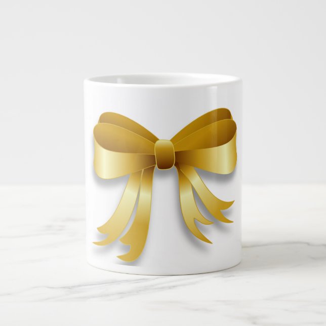 "MERRY CHRISTMAS" BOW LARGE COFFEE MUG (Front)