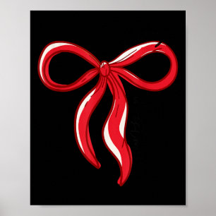 Merry Christmas Bow Red Santa Xmas Coquette Aesthe Poster