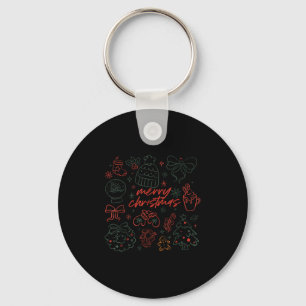 Merry Christmas Bow Santa Xmas Coquette Aesthetic  Key Ring