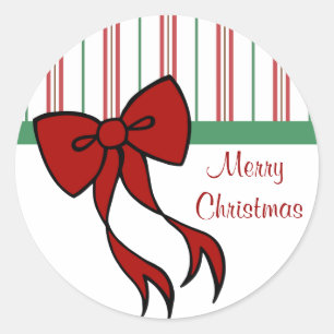 Merry Christmas Bow Stickers
