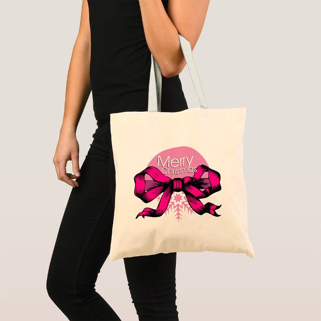 Merry Christmas Bow Tote Bag (Creator Uploaded)