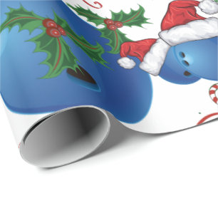 Merry Christmas Bowling Ball   Santa Wrapping Paper