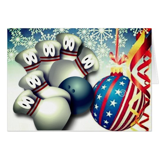 Merry Christmas Bowling Greetings Zazzle.co.uk